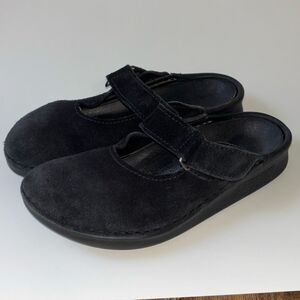 Birkenstock black suede Tatami leather mary jane clog shoe L10/M8